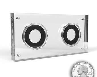 US Quarter Dollar Acrylic 2 Coin Display Case Holder