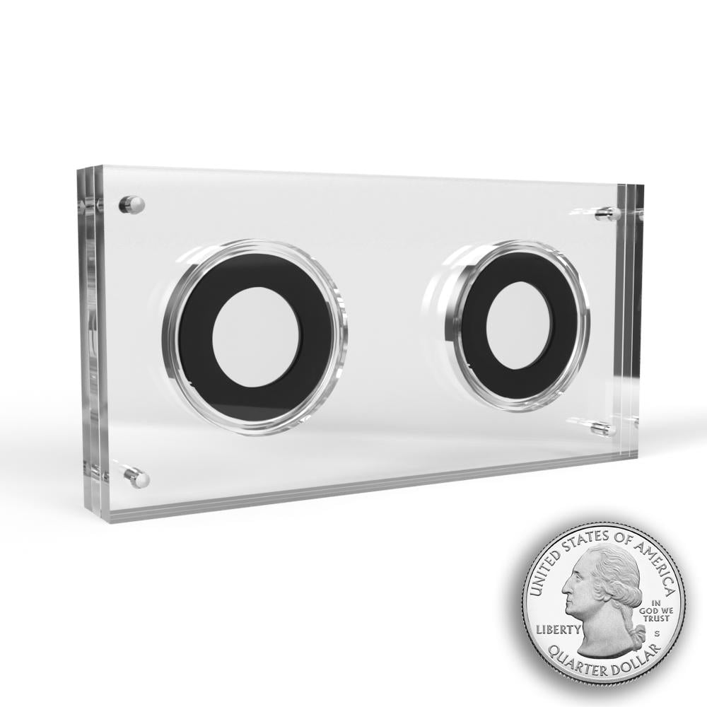 US Quarter Dollar Acrylic 2 Coin Display Case Holder