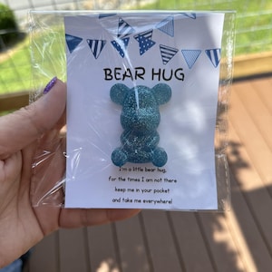 Cartões de abraço de urso faça você mesmo, 2 páginas, download digital - pensando em você, melhore, presentes para ansiedade e cura