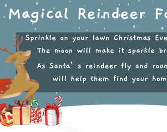 DIY Christmas Magic Reindeer Food, Instant Download, Food Label Tag, Kid Gift Cards