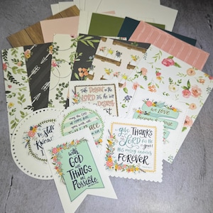 Kit de tarjetas de felicitación con motivos florales, cristiano, fácil y sencillo para principiantes, para hacer a mano, para primavera y verano, para adultos y niños
