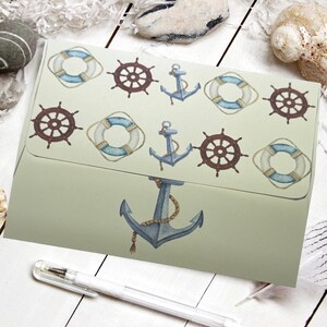 Easy DIY Printable Instant Digital Download Nautical Envelope | A2 Envelope for Greeting Cards
