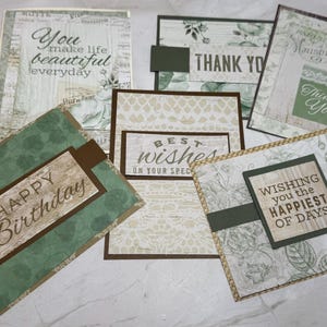 Kit de tarjeta de felicitación con flores verdes, fácil y sencillo para principiantes, hecho a mano, para primavera y verano, incluye sobres y kit de manualidades para adultos y niños