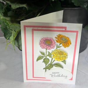 Kits de tarjetas sencillas para principiantes hechas a mano para cumpleaños, Stampin' Up Zinnia, arte terapéutico para el autismo