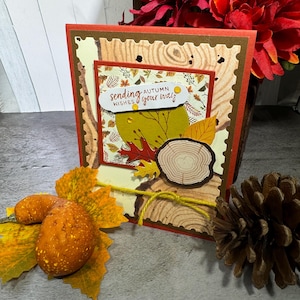 Handgemaakte Stampin' Up herfstkaart | Herfstwensen versturen | Ontwerp met bladeren en houtsnippers