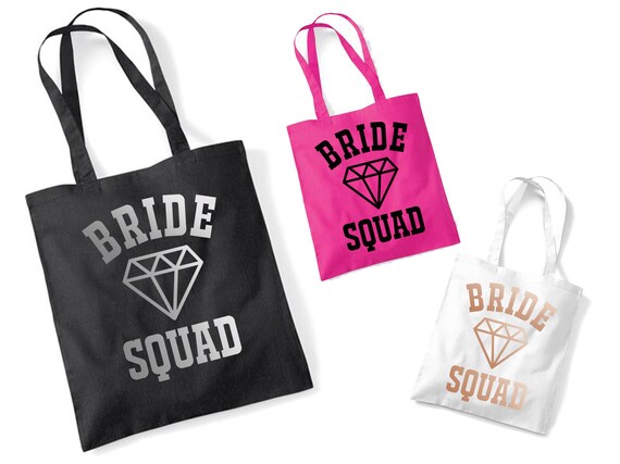bride squad canvas bag