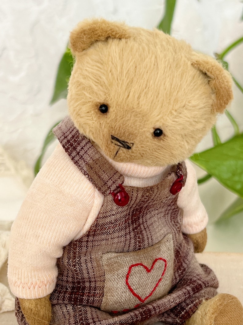 Artist teddy bear. Handmade soft sculpture. Memory toy. Mothers Day gift image 3