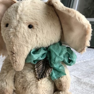 Handmade teddy elephant. Artist soft sculpture. Stuffed animal. Mother day present. Birthday gift for her. image 2