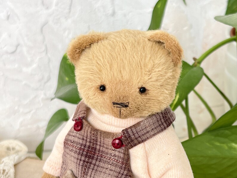 Artist teddy bear. Handmade soft sculpture. Memory toy. Mothers Day gift image 5