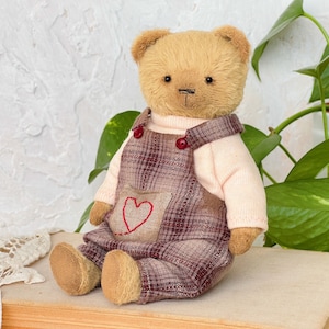 Artist teddy bear. Handmade soft sculpture. Memory toy. Mothers Day gift image 1