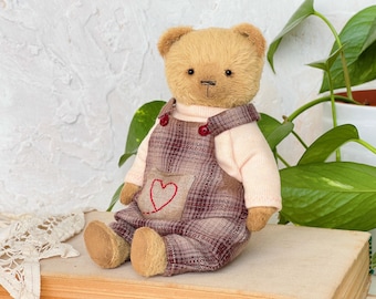 Artist teddy bear. Handmade soft sculpture.  Memory toy. Mother’s Day gift