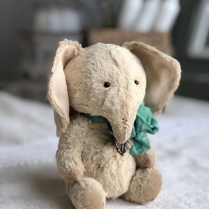 Handmade teddy elephant. Artist soft sculpture. Stuffed animal. Mother day present. Birthday gift for her. image 8