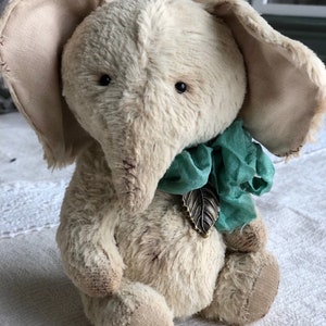 Handmade teddy elephant. Artist soft sculpture. Stuffed animal. Mother day present. Birthday gift for her. image 6