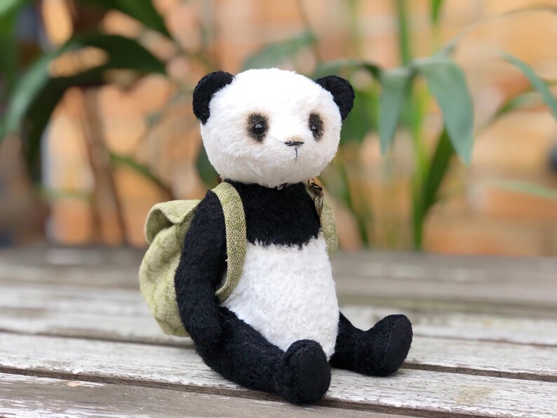 Collectible teddy for adults Stuffed toy Birthday gift Soft sculpture. Artist Teddy Bear Handmade teddy style Panda Bear