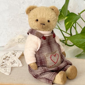 Artist teddy bear. Handmade soft sculpture. Memory toy. Mothers Day gift image 2