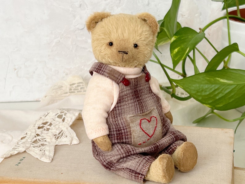Artist teddy bear. Handmade soft sculpture. Memory toy. Mothers Day gift image 2