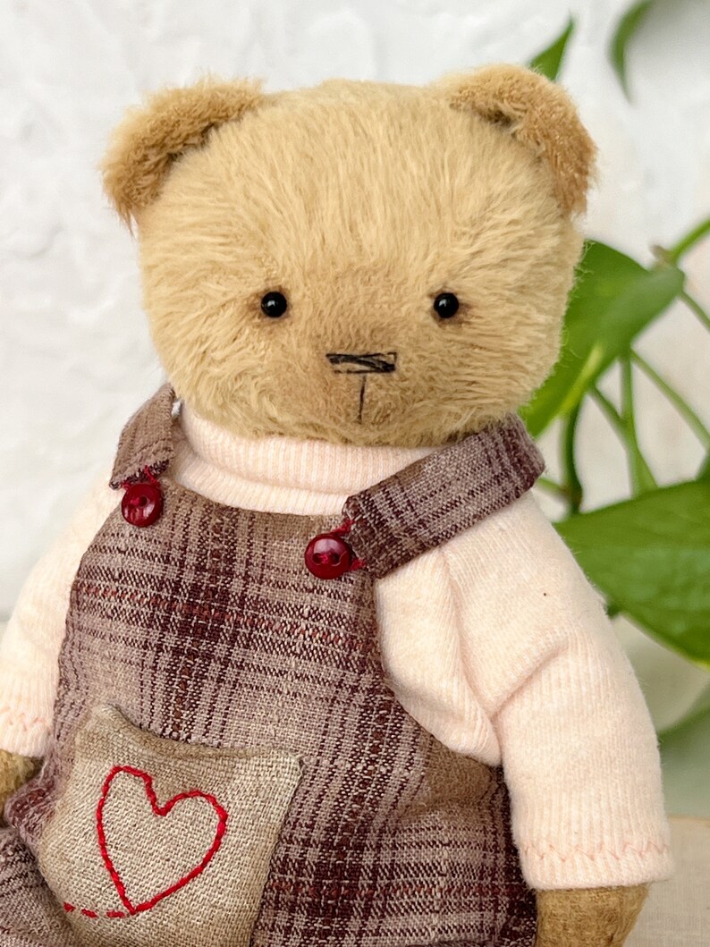 Artist teddy bear. Handmade soft sculpture. Memory toy. Mothers Day gift image 10