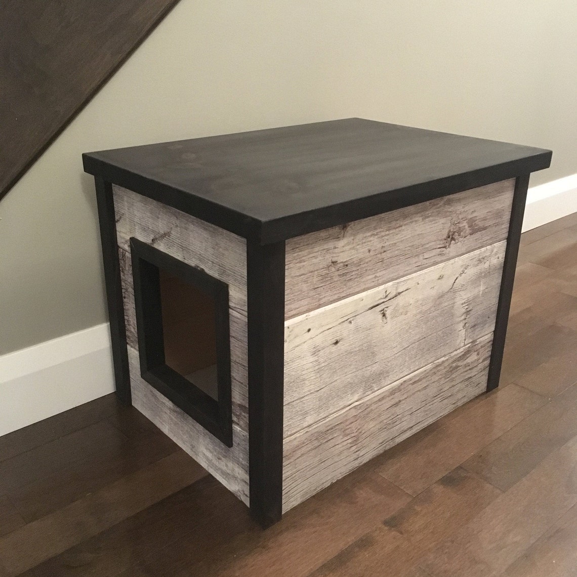 Original Compact Cat Litter Box Cover Printed Pine Etsy