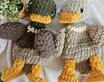 Mallard Duck Crochet Snuggler | Duck Lovey | Crochet Duck Farm Animal | Baby Shower Gifts | Handmade Mallard