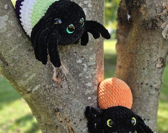 Halloween Crochet Spider Plushies | Ready To Ship | Spooky Spider Plush | Crochet Toy | Halloween Decor