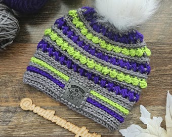 Handmade Halloween Beanie | Just a Bunch of Hocus Pocus Hat | Crochet Women's Halloween Hat | Ladie's Snow Kissed Beanie