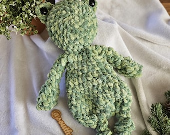 Frog Snuggler | Crochet Plushie | Made to Order | Toddler Toy | Frog Nursey Decor | Easter Basket Gift