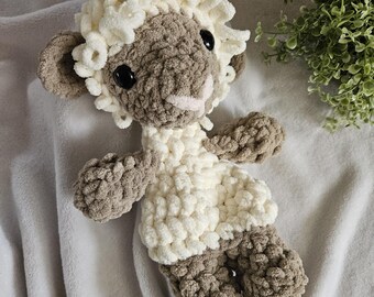 Handmade Crochet Lamb Snuggler | Soft Plush Toy | Nursery Decor | Cuddly Baby Gift | Gifts for Baby Girl