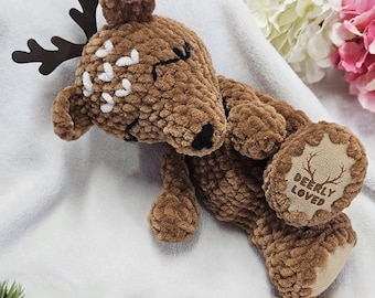 Crochet Deer Snuggler | Woodland Crochet Lovey | Deer Dow Faun Snuggler | Nursey Gifts | New Baby Presents