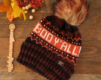 Boo Y'all Beanie, Halloween Beanie, Fall Hat, Women's Beanie, Toque, Knitted Hat, Winter Beanie