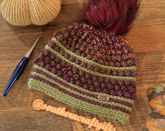 Chalmers Street Beanie, Women's Beanie, Adult Small, Teen, Beanie, Fall, Fall Beanie, Toque, Crochet Beanie