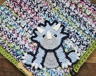 Dinosaur Baby Blanket | One of a Kind | Chunky Baby Blanket | Crochet Heirloom | Baby Gifts