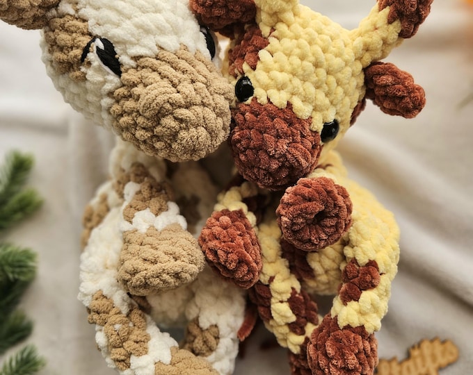 Featured listing image: Giraffe Lovey Snuggler | Made to Order Plushie | Custom Colors | Small or Large | Chenille Yarn