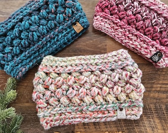 Daily Brew Crochet Ear Warmers | Textured Headbands | Christmas & Winter Colors