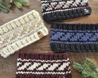 Hand-Knitted Ear Warmer | Thick Acrylic Wool Blend | Women's Winter Headband