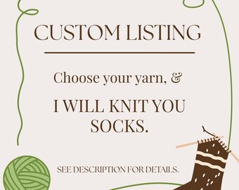 Custom Hand Knit Socks | Pick your Yarn | Wool Socks | Knitted Socks for Adults