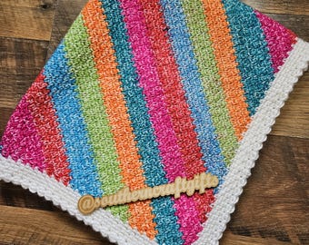Bright Colorful Crochet Baby Blanket | Soft Snuggly Blankets | Gifts for Newborn Baby | Baby Shower Gifts