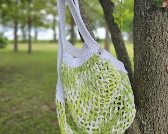 Handmade Crochet Market Bag | 100% Cotton Grocery Bag | Best Friend Birthday Gifts | Mother's Day Gift for Her | Beach Bag Tote