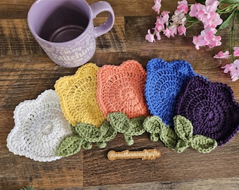 Tulip Coaster | Flower Mug Rug | Spring Home Decor | Housewarming Gift | Wedding Gifts