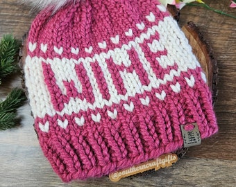 Knit Wine Beanie | Gift for Wife | Ladies Winter Toque | Winter Accessory | Birthday Gifts