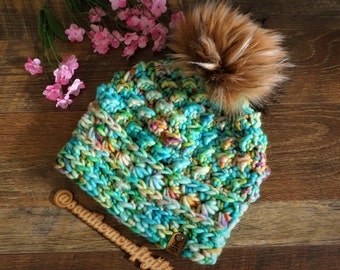 Hand Crochet Luxury Anneliese Beanie, Ladies Beanie, Winter Hat, Crocheted Beanie, Ladies Toque, Luxe Crochet Beanie