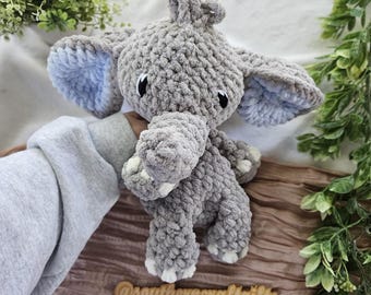 Crochet Elephant Lovey | Soft Baby Comfort Toy, Polyester Yarn Plushie