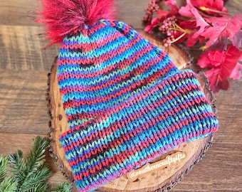 Chic Winter Essential: Double Layered Knit Beanie with Detachable Pom Pom