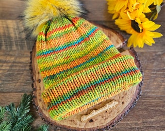 Chic Winter Essential: Double Layered Knit Beanie with Detachable Pom Pom