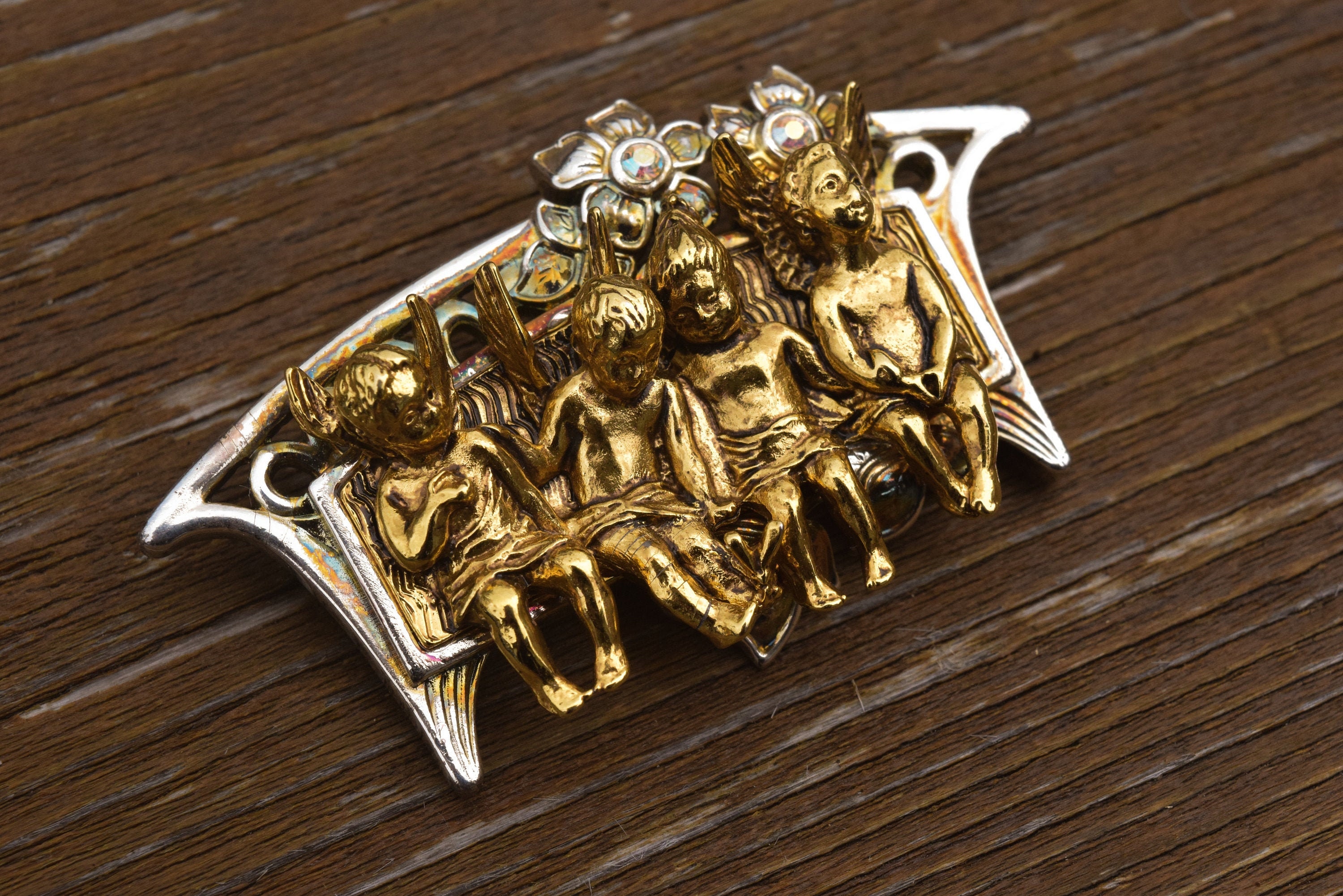 Edgar Berebi angels FOUR IN A ROW limited edition gold toned Etsy