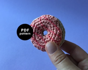 Mini Doughnut | CROCHET PATTERN | Crochet Play Food | Amigurumi | Stroller Chain | Pram Garland | Nursery Mobile |
