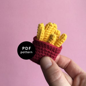 Mini Pommes | HÄKELANLEITUNG | Gehäkelte Spiel Essen | Chips | PomFritter | Amigurumi | Schlüsselanhänger | Anhänger | Häkle | Virke