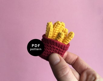 Mini French Fries | CROCHET PATTERN | Crochet Play Food | Chips | Pomfritter | Amigurumi | Keyhanger | Hekle | Hækle | Virke