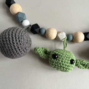 Star Wars Stroller Chain CROCHET PATTERN Mobile Pram Amigurumi Baby Crochet Garland Leia Yoda Death Star R2D2 Toy image 6