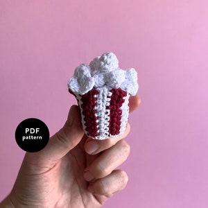 Mini Popcorn Box | Crochet | Pattern | Play food | Toy | Mobile | Snack | Pop | Cup |