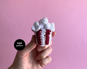 Mini Popcorn Box | Crochet | Pattern | Play food | Toy | Mobile | Snack | Pop | Cup |